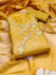 ASISA Floral Embroidered Mirror Work Unstitched Dress Material