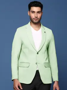 SHOWOFF Notched Lapel Slim-Fit Cotton Single-Breasted Blazer