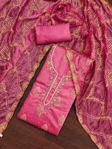 ASISA Floral Printed Beads And Stones Unstitched Dress Material