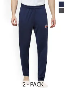 Moda Rapido Men Pack Of 2 Straight-Fit Mid-Rise Track Pants
