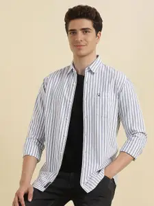 Allen Solly Men Spread Collar Vertical Striped Cotton Casual Shirt