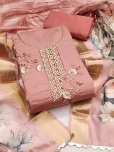 ASISA Floral Printed Beads And Stones Unstitched Dress Material