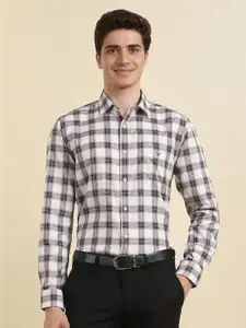 Allen Solly Men Slim Fit Spread Collar Tartan Checked Cotton Formal Shirt