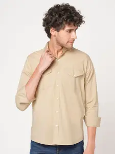 TRYBUY.IN Men Standard Fit Spread Collar Solid Cotton Casual Shirt