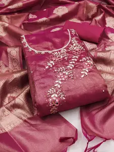 ASISA Floral Embroidered Mirror Work Unstitched Dress Material