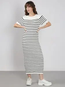 Vero Moda Striped Round Neck Maxi Dress