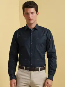 Allen Solly Men Slim Fit Spread Collar Micro Ditsy Printed Cotton Formal Shirt