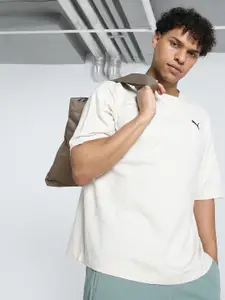 Puma Wardrobe Essentials Men Brand Logo Printed Relaxed Fit Pure Cotton T-Shirt