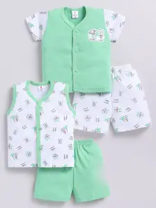 Annie Infant Boys Selection Of 2 Printed Pure Cotton T-shirt With Shorts