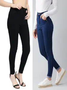 kitty-fashion Women Pack Of 2 Jean Skinny Fit Stretchable Jeans