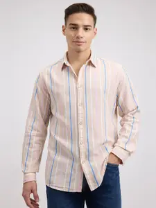 Pepe Jeans Men Spread Collar Vertical Striped Cotton Casual Shirt