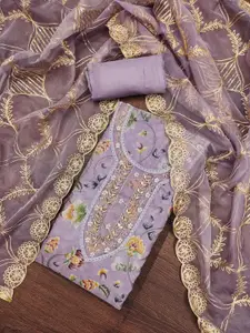 ASISA Ethnic Motifs Embellished Gotta Patti Unstitched Dress Material