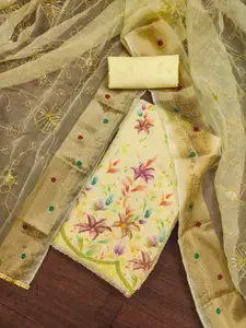 ASISA Floral Printed Organza Unstitched Dress Material