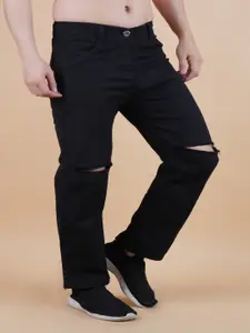 LINARIA Men Classic Baggy Low-Rise Cotton Slash Knee Jeans