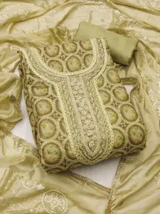 ASISA Floral Printed Beads And Stones Unstitched Dress Material