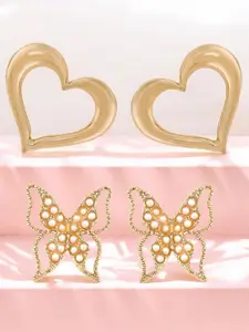 OOMPH Set Of 2 Heart Shaped Studs