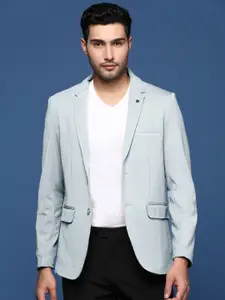 SHOWOFF Slim-Fit Notched Lapel Collar Cotton Single-Breasted Casual Blazer