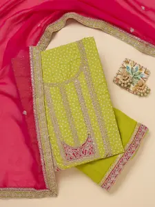 Koskii Geometric Embroidered Sequinned Unstitched Dress Material