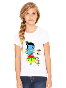 SHUBHAM DESIGNER GALLERY Girls Graphic Printed Round Neck T-shirt