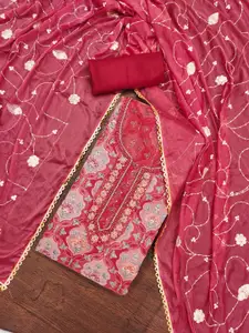 ASISA Floral Printed Sequunied Organza Unstitched Dress Material