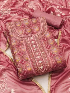 ASISA Floral Printed Beads And Stones Organza Unstitched Dress Material