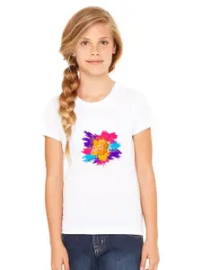 SHUBHAM DESIGNER GALLERY Girls Graphic Printed Round Neck Regular Fit T-shirt