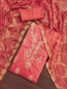 ASISA Floral Printed Beads And Stones Unstitched Dress Material