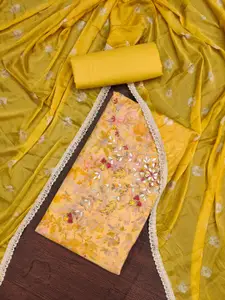 ASISA Floral printed Gotta Patti Unstitched Dress Material