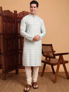 House of Pataudi Cotton Chikankari Embroidered Work Kurta