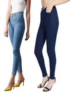 kitty-fashion Women Pack Of 2 Skinny Fit Stretchable Jeans