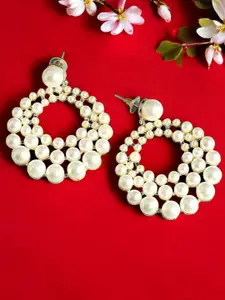 OOMPH Pearls Circular Shaped Drop Earrings