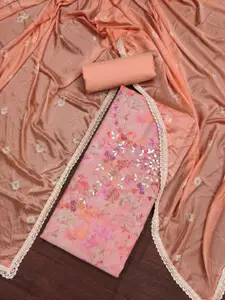 ASISA Floral Embellished Gotta Patti Unstitched Dress Material