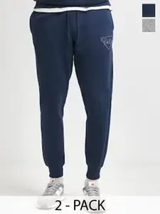 Moda Rapido Men Pack Of 2 Cotton Mid-Rise Joggers