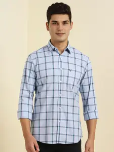 Allen Solly Men Spread Collar Windowpane Checked Cotton Casual Shirt
