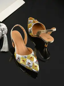 DIVASTRI Women Embellished Block Sandals