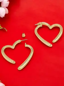 OOMPH Heart Shaped Half Hoop Earrings