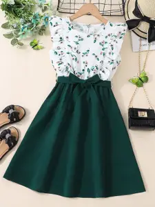 BAESD Girls Floral Print Fit & Flare Dress