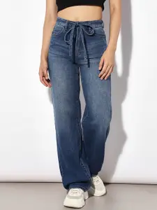 ONLY Women Wide Leg Light Fade Mid-Rise Jeans
