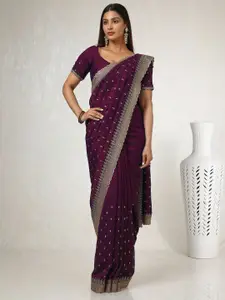 Soch Floral Beads and Stones Tussar Saree