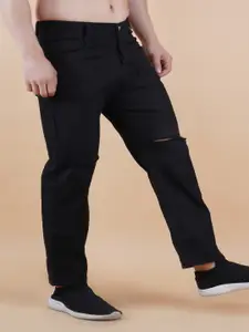 LINARIA Men Low-Rise Classic Slash Knee Cropped Jeans