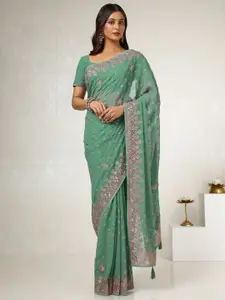 Soch Floral Beads and Stones Pure Georgette Saree