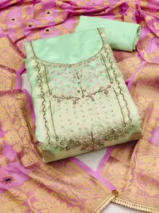 ASISA Ethnic Motifs Woven Design Beads And Stones Unstitched Dress Material