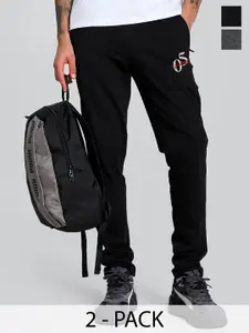 Moda Rapido Men Pack Of 2 Dry-Fit Mid-Rise Track Pants