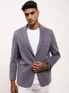 SHOWOFF Slim-Fit Notched Lapel Collar Single-Breasted Cotton Casual Blazer