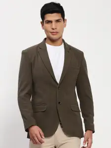 SHOWOFF Notched Lapel Slim-Fit Cotton Single-Breasted Blazer