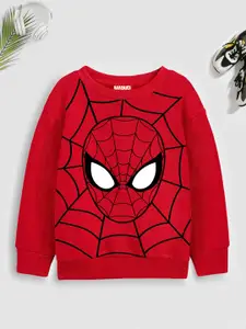 Marvel by Miss and Chief Boys Cotton Spider-Man Printed Pullover Sweatshirt