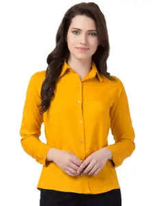 Funday Fashion Women Regular Fit Spread Collar Solid Casual Shirt