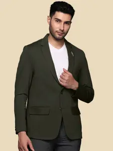 SHOWOFF Notched Lapel Collar Slim-Fit Cotton Single Breasted Formal Blazer