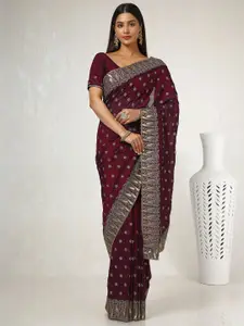 Soch Embellished Beads and Stones Tussar Saree