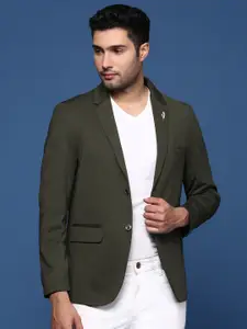 SHOWOFF Notched Lapel Slim-Fit Cotton Single-Breasted Blazer
